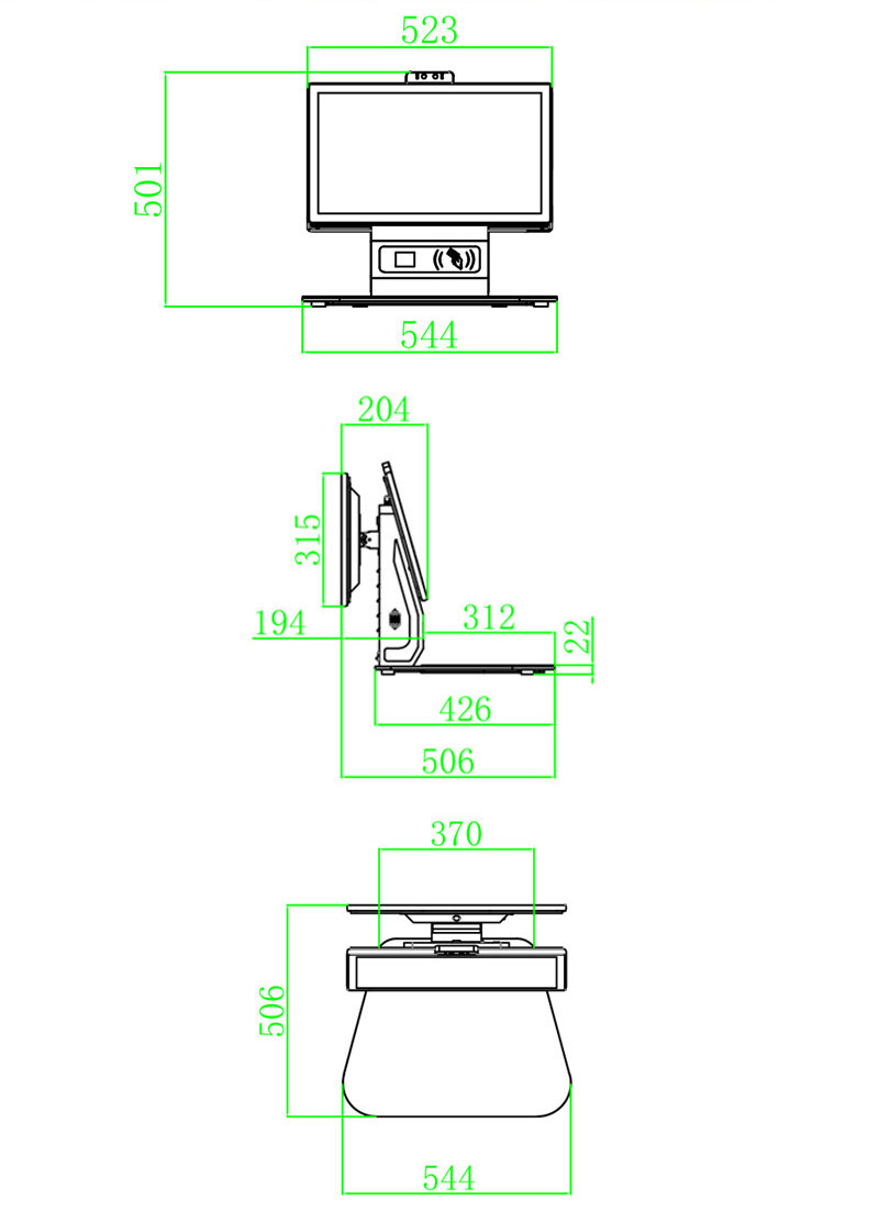 RFID smart library dual screen library staff work management station book sensing intelligent touch terminal all-in-one machine