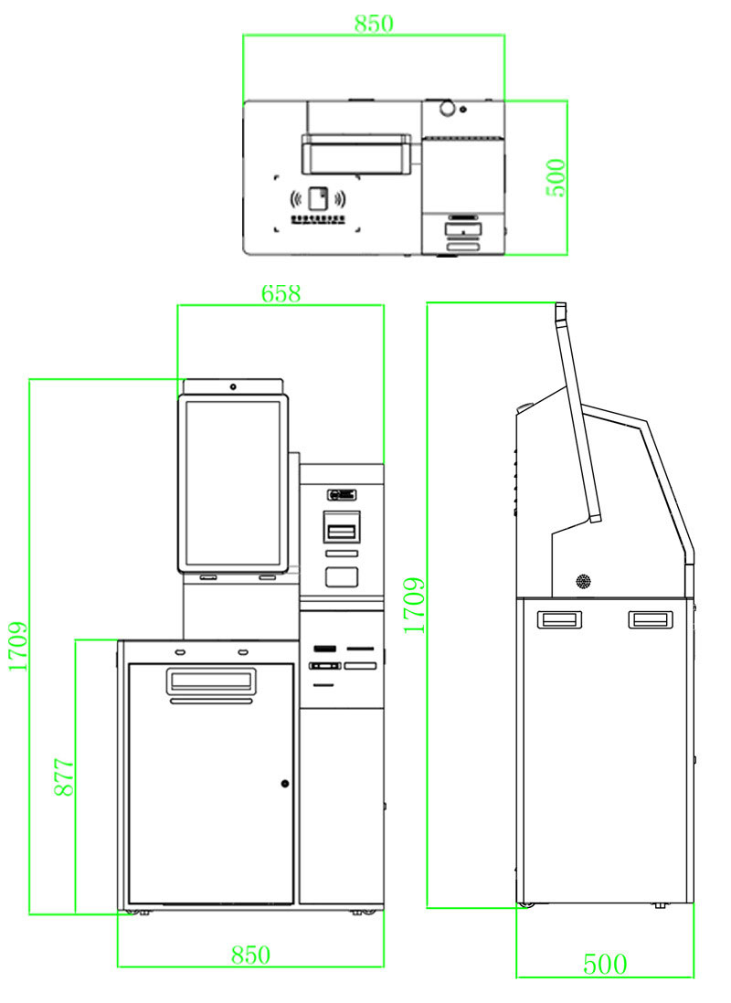 RFID smart library 23.8-inch vertical touch self-service borrowing and returning machine Face recognition self-service card processing terminal