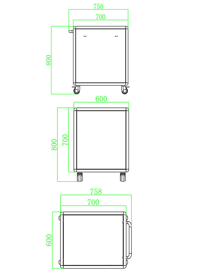 Library mobile book box all-aluminum alloy quick and convenient time-saving and labor-saving four-wheel book storage collection cart