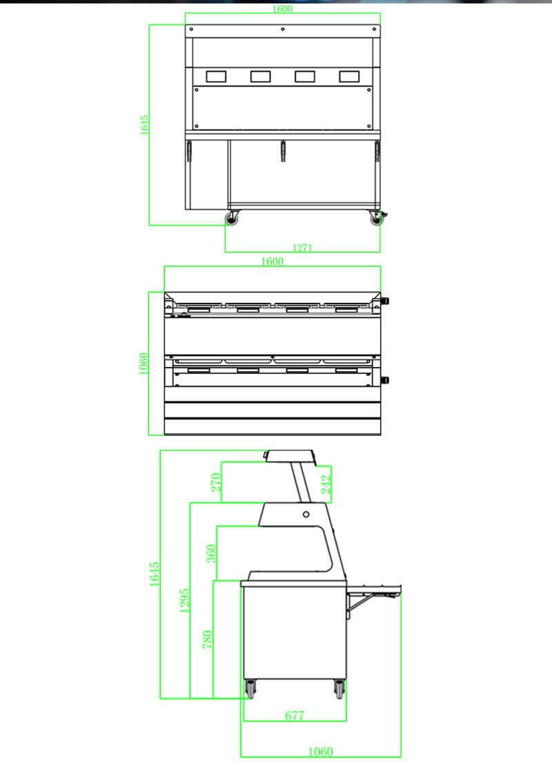 RFID smart canteen AI commercial insulation cabinet heating intelligent temperature control electric heating fast food truck AI food insulation table