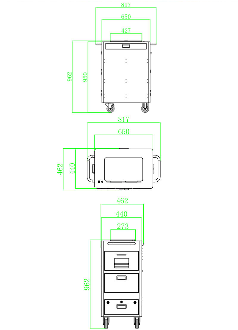 RFID factory workshop industrial inventory cart RFID data monitoring scanning printing RFID mobile inspection cart