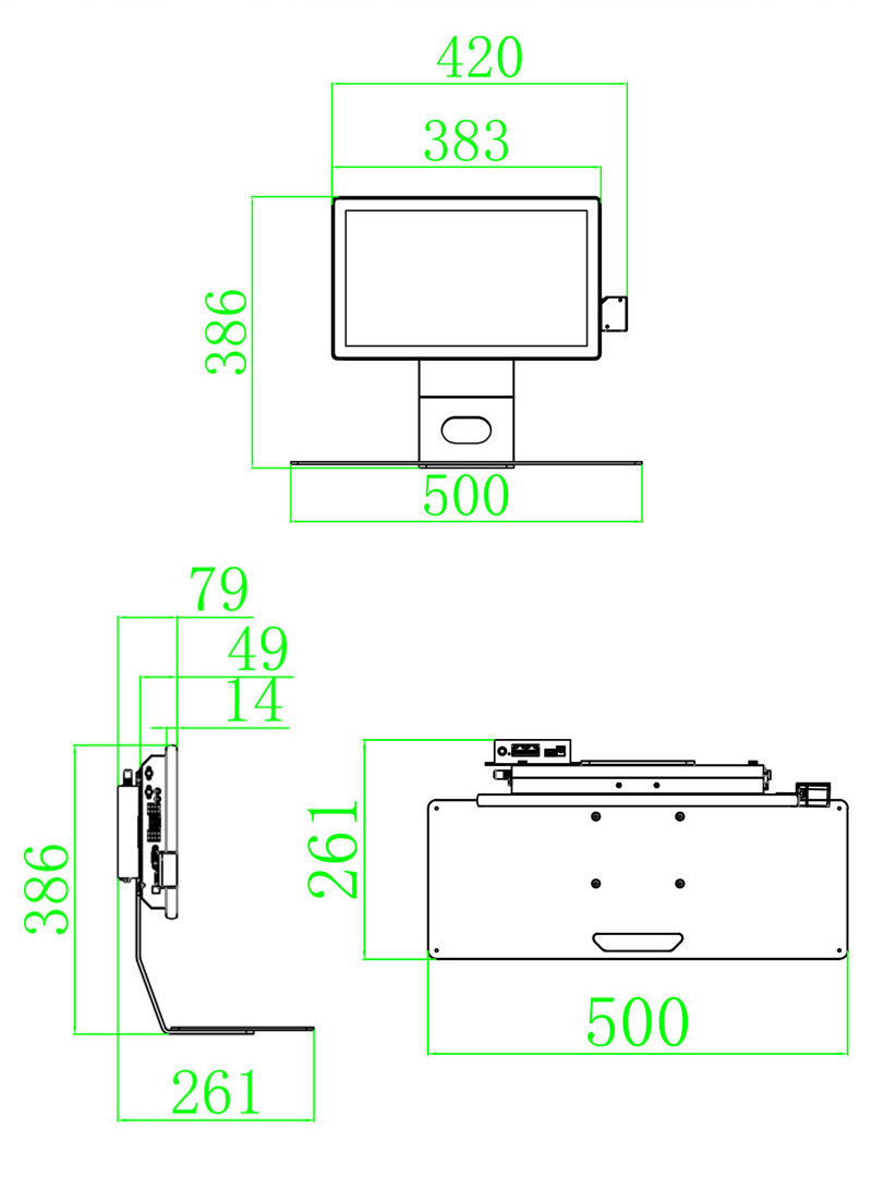 RFID industrial computer 15.6 inch industrial touch all-in-one computer Industrial information board workstation information board with bracket