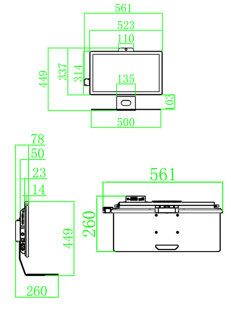 RFID industrial computer 21.5 inch anti-photographing industrial touch all-in-one machine industrial station factory information board with bracket